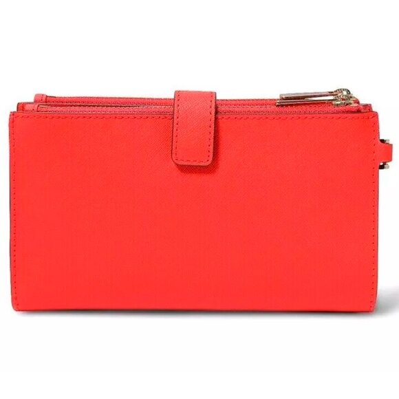 S Michael Kors Double Zip Wristlet Dark Sangria Red Leather 35F8GTVW0L NWT $258 - Picture 2 of 7